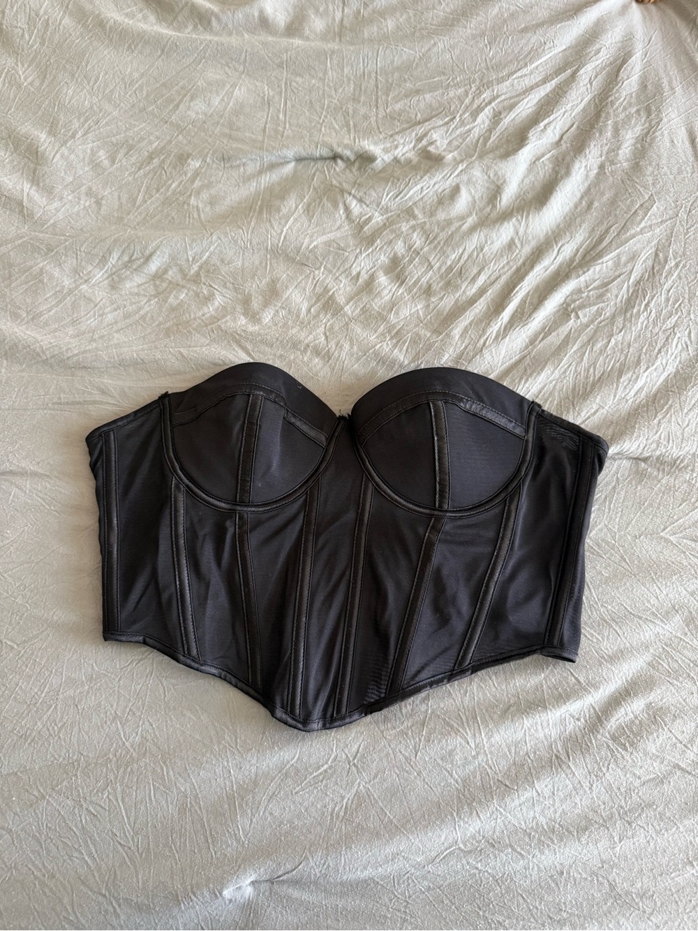 Black Longline Bustier Corset Top - Women Intimates